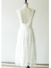 Ivory Lace Open Back High Low Fabulous Wedding Dress